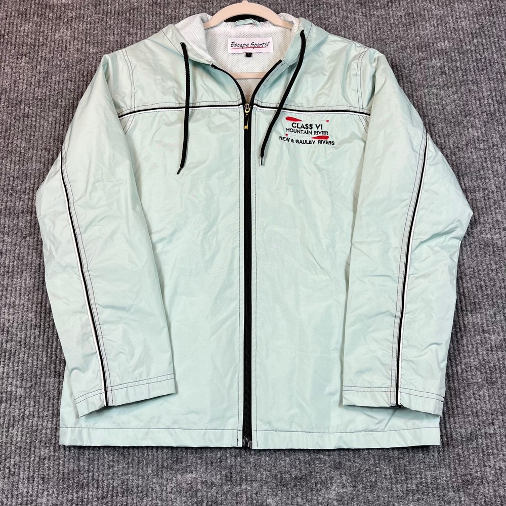 Escape Sportif Windbreaker Polyester Mint Green Class VI Mountain River L Retro